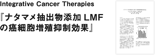 『ナタマメ抽出物添加LMFの癌細胞増殖抑制効果』