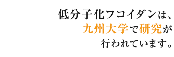 低分子化フコイダンは九州大学で創薬に向けての研究が行われています。