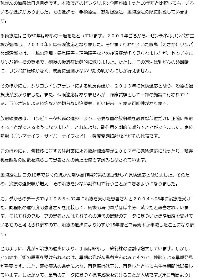 治療の進歩で再発率が半減